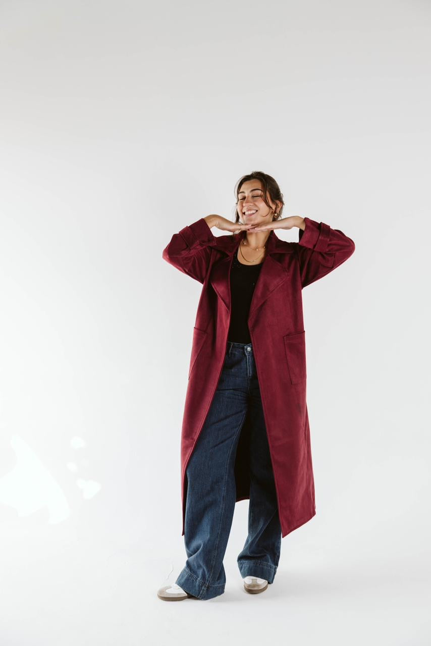 Emily Trench Coat Burgundy