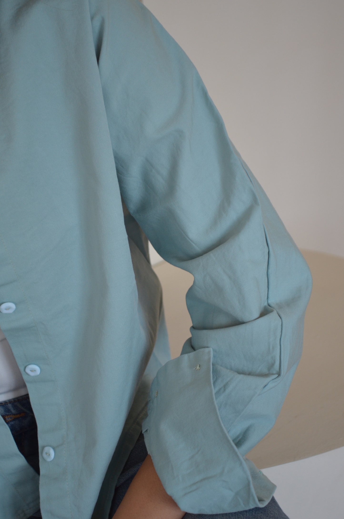 Dreamy Gabardine Cropped Shirt in MINT