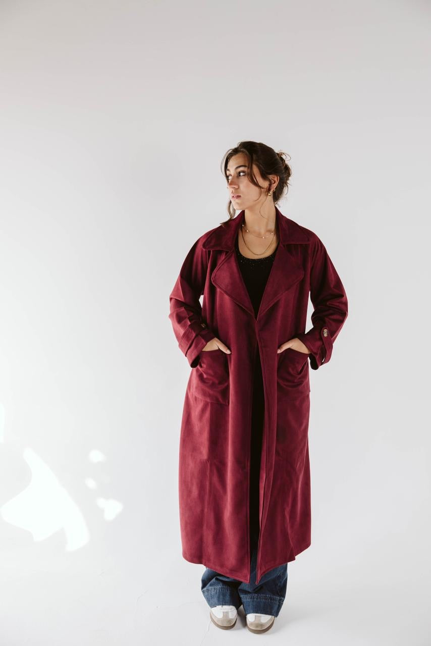 Emily Trench Coat Burgundy