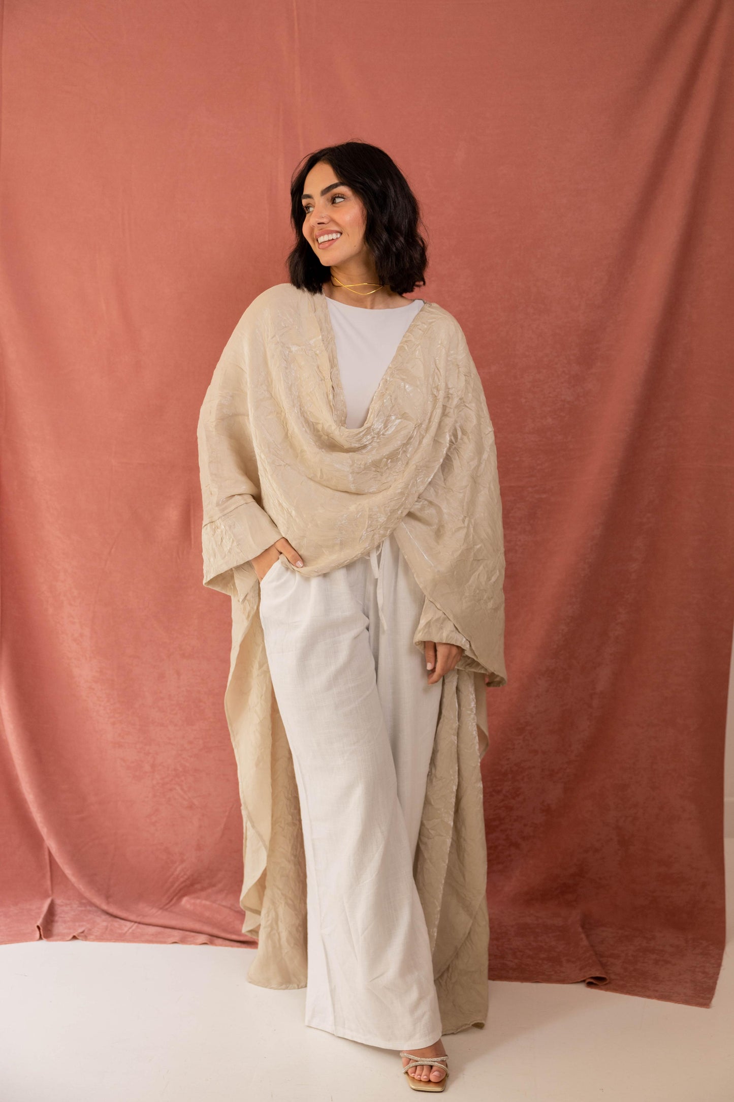 Yousr " يُسّر " Shwal Kaftan in CREAM