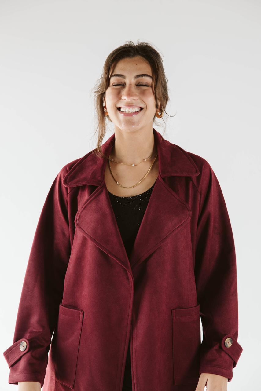 Emily Trench Coat Burgundy