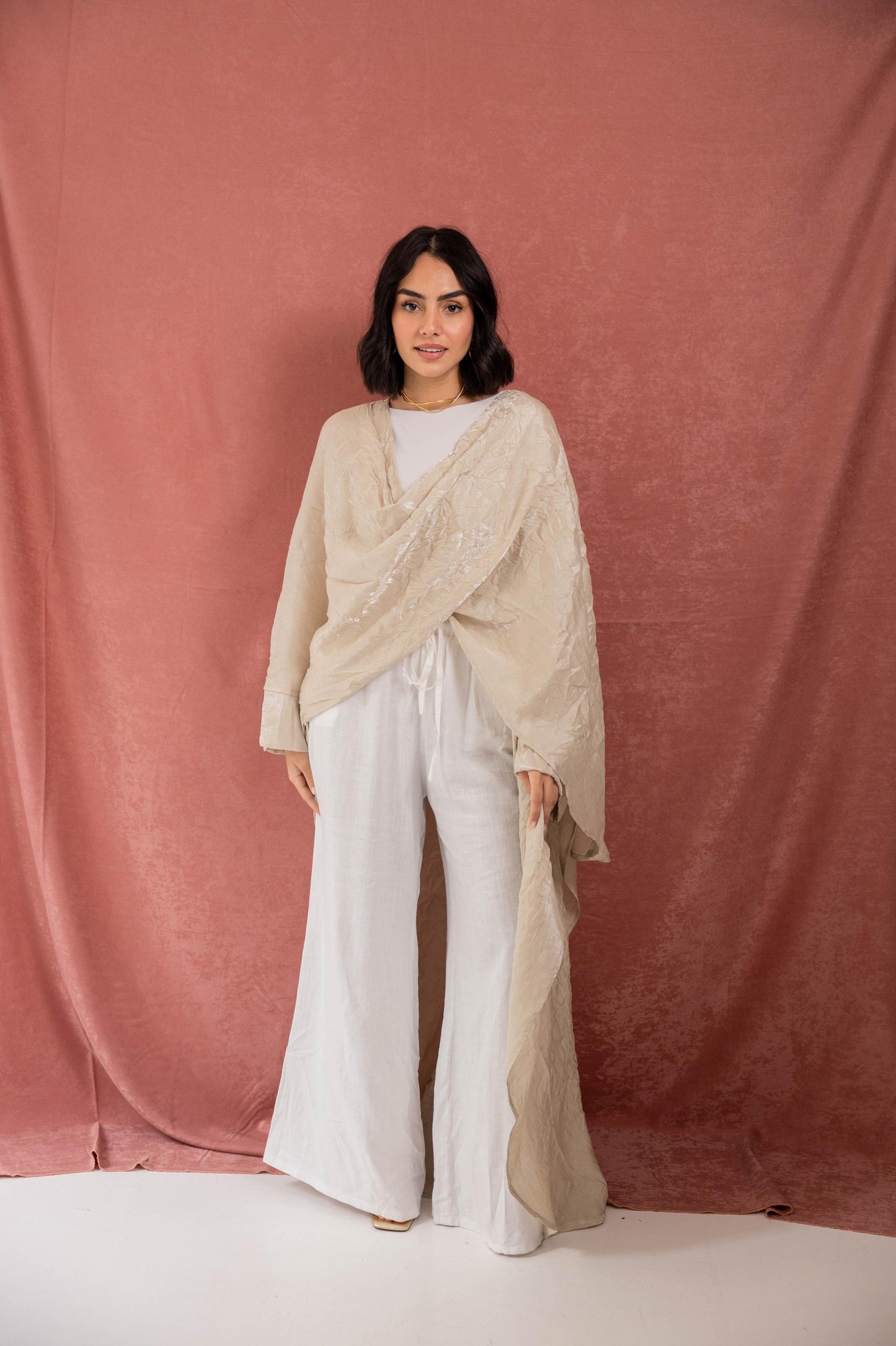 Yousr " يُسّر " Shwal Kaftan in CREAM