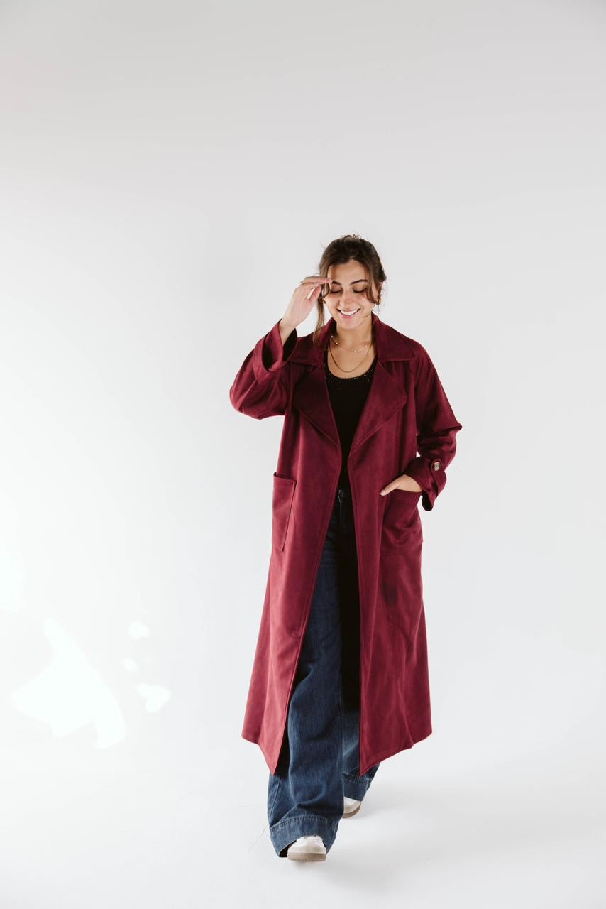 Emily Trench Coat Burgundy